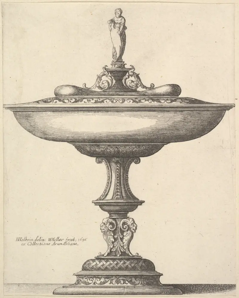 En vid kopp med ornerad fot av Wenceslaus Hollar