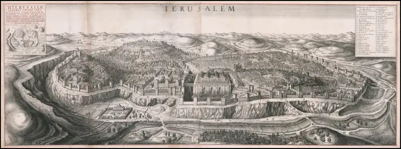Vogelperspektive auf Jerusalem von Wenceslaus Hollar