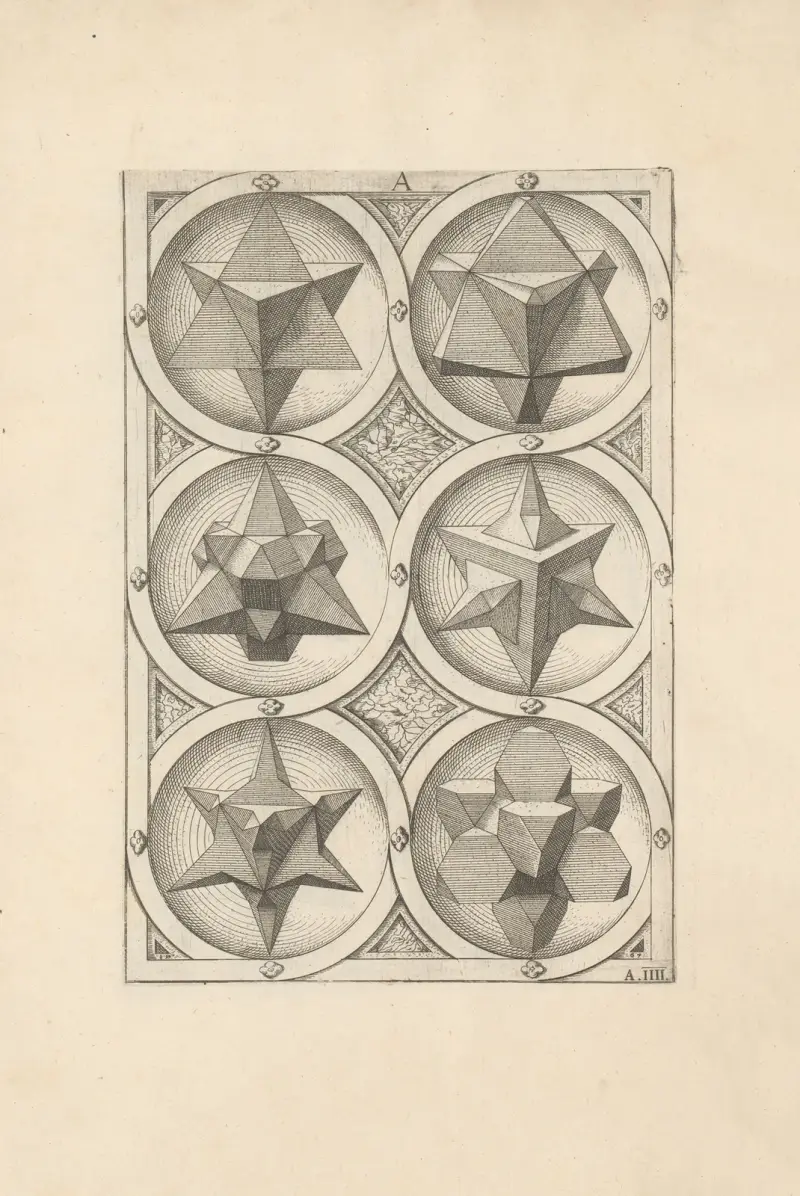 Perspectiva Corporum Regularium (Perspective of regular solids) Pl.06 av Wenzel Jamnitzer
