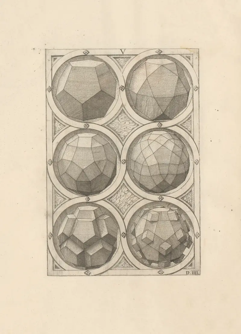 Perspectiva Corporum Regularium (Perspektiv på regelbundna kroppar), plansch 17 av Wenzel Jamnitzer