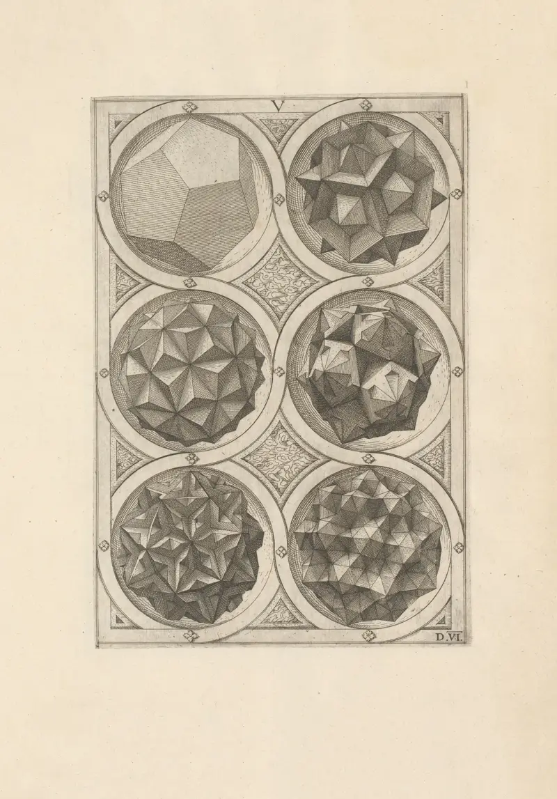 Perspectiva Corporum Regularium (Perspective of regular solids) Pl.19 av Wenzel Jamnitzer