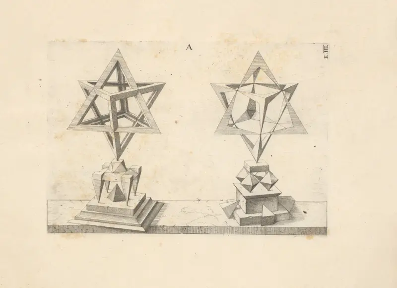 Perspectiva Corporum Regularium (Perspective of regular solids) Pl.21 av Wenzel Jamnitzer