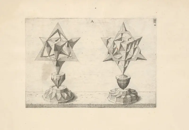 Perspectiva Corporum Regularium (Perspective of regular solids) Pl.22 av Wenzel Jamnitzer
