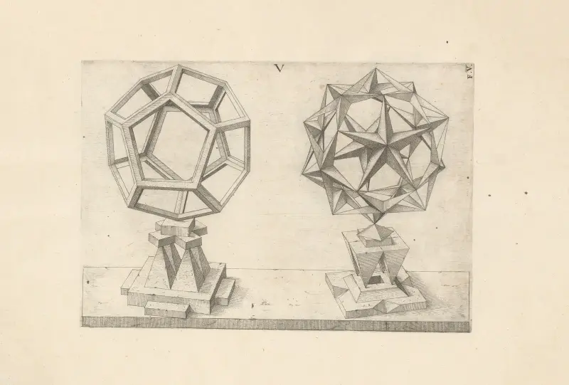 Perspectiva Corporum Regularium (Perspective of regular solids) Pl.29 av Wenzel Jamnitzer