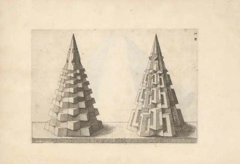 Perspectiva Corporum Regularium (Perspective of regular solids) Pl.37 av Wenzel Jamnitzer
