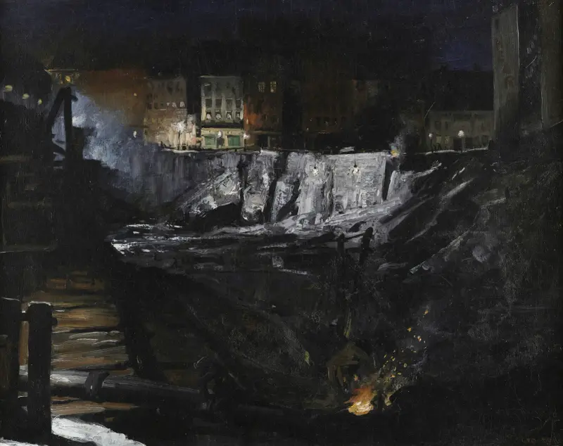 Ausgrabung bei Nacht von George Wesley Bellows