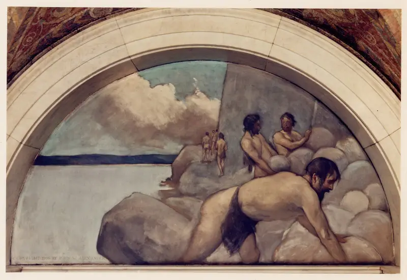 Cairn-Wandbild in der Serie Evolution of the Book von John White Alexander
