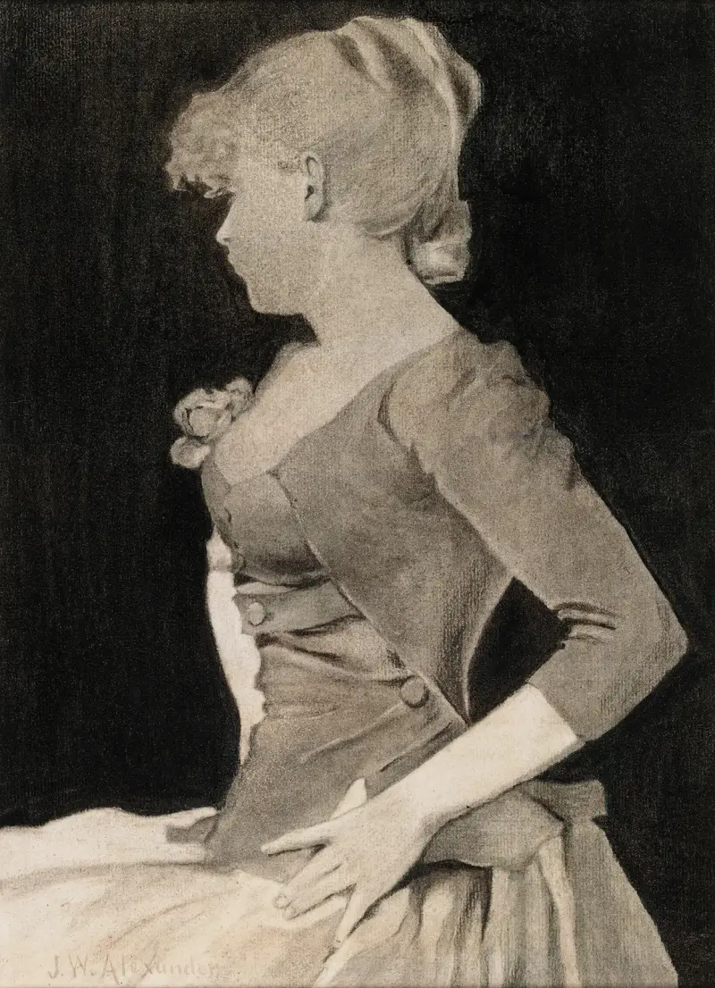 Silhuett av en ung flicka av John White Alexander