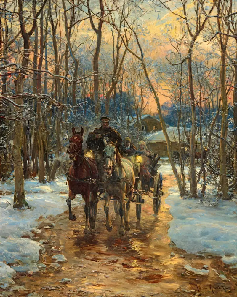 Färd i skymningen av Alfred von Wierusz-Kowalski