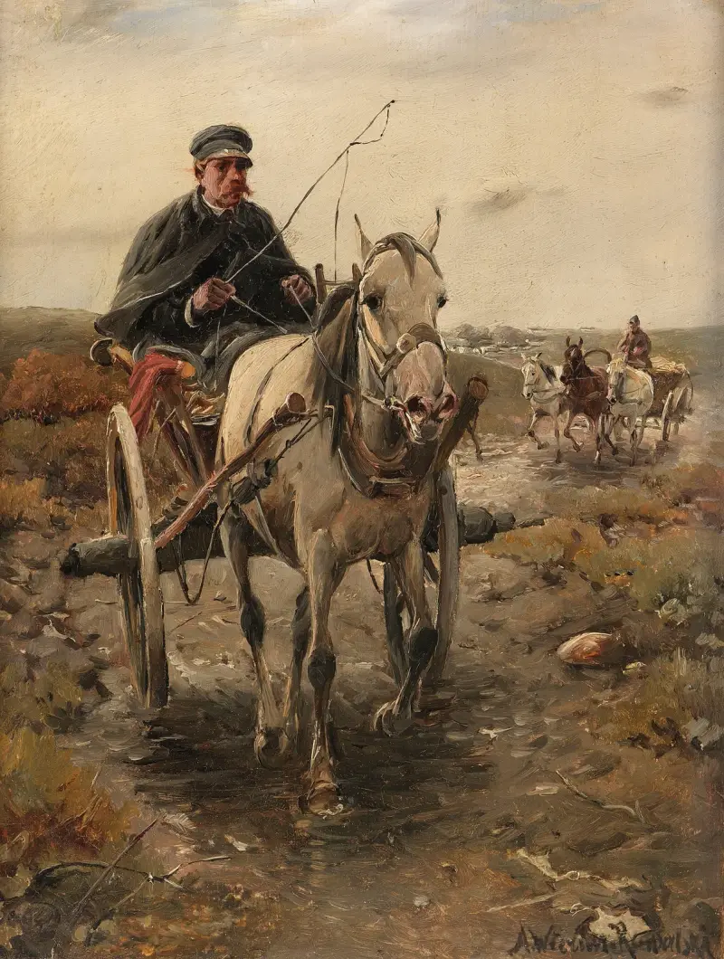 Przejażdżka powozem, Alfred von Wierusz-Kowalski