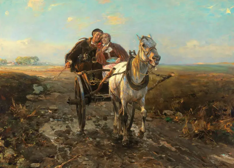 Den polska bröllopsritten av Alfred von Wierusz-Kowalski