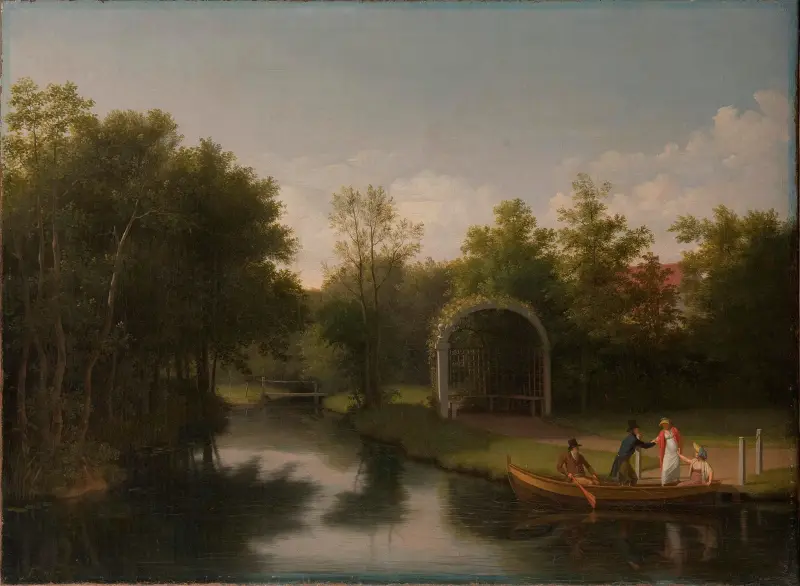 Lövvalv i parken vid Sanderumgård av Christoffer Wilhelm Eckersberg
