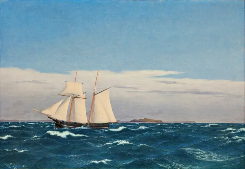 Seestück mit der Insel Hjelm und der Küste Jütlands von Christoffer Wilhelm Eckersberg