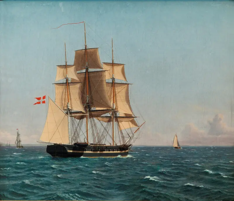Korvetten Najaden under sejl, Christoffer Wilhelm Eckersberg