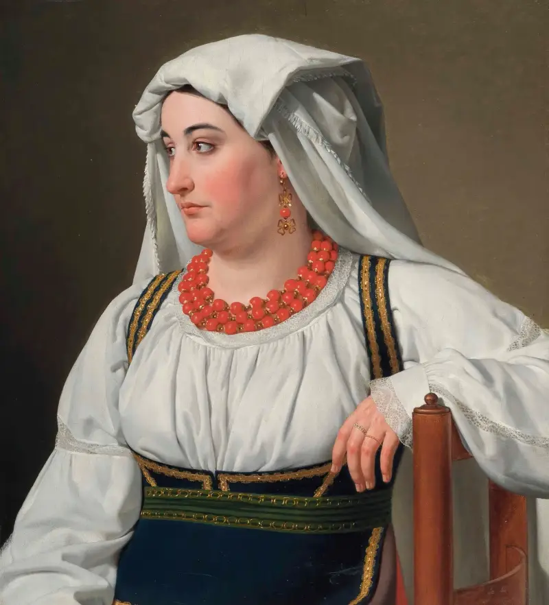 Una Ciociara, porträtt av en romersk lantflicka av Christoffer Wilhelm Eckersberg