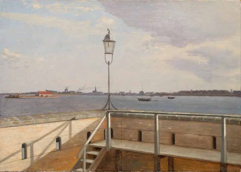 Utsikt från Trekroner batteri med Köpenhamn i fjärran av Christoffer Wilhelm Eckersberg
