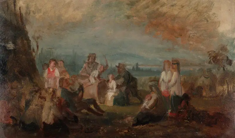 Sklizňová slavnost, skica, Robert Wilhelm Ekman