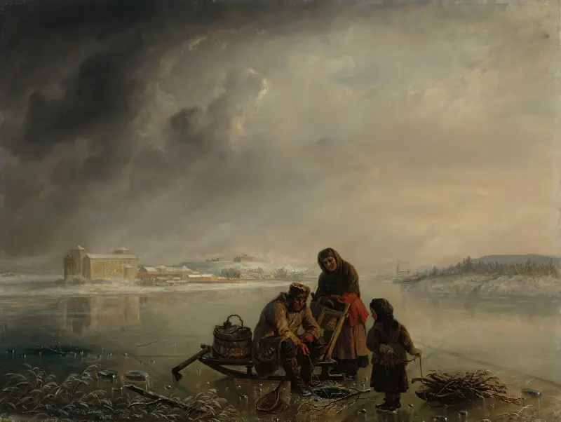 Vinterfiske utanför Åbo av Robert Wilhelm Ekman