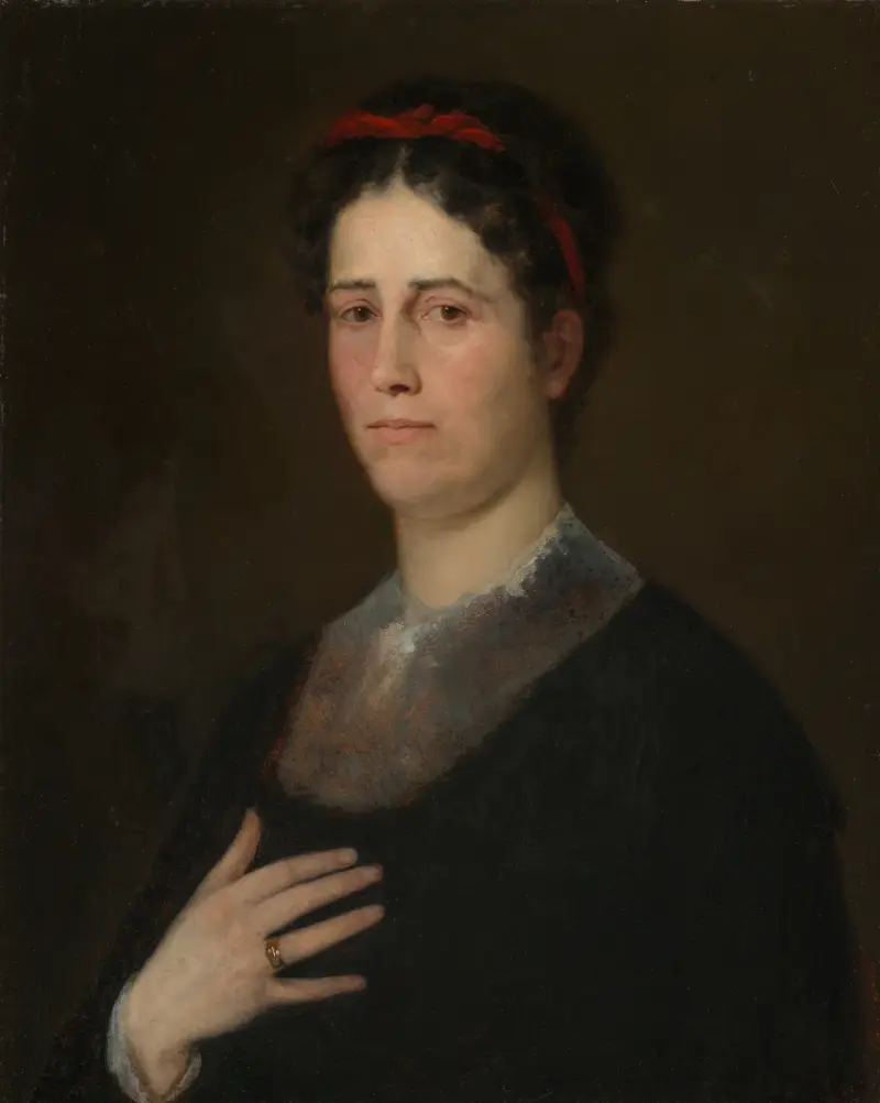 Porträtt av konstnärens syster Katharina (senare fru Kirchdorffer) av Wilhelm Leibl