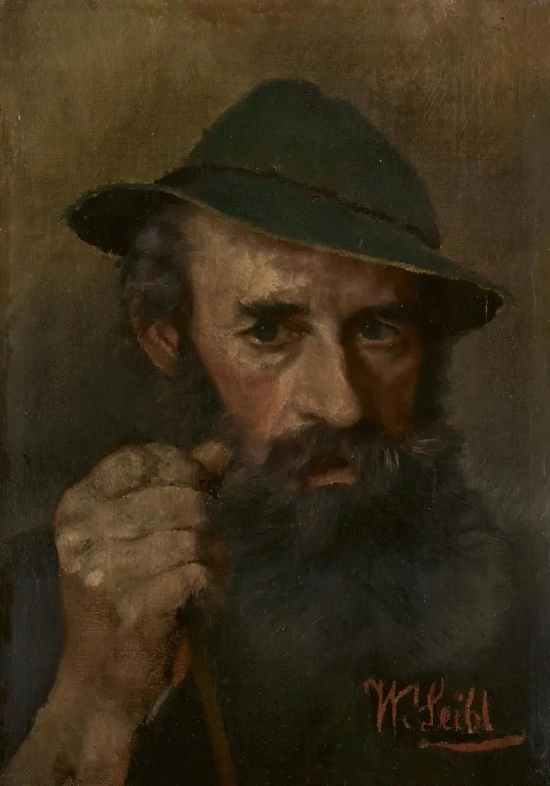 Portret mężczyzny w zielonym kapeluszu, Wilhelm Leibl