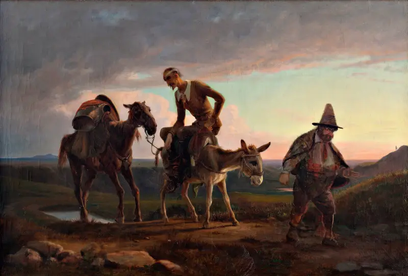 Don Quixote’s first ride home av Wilhelm Marstrand