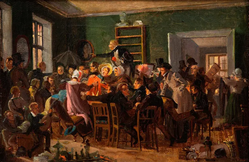 Scena z aukcji, Wilhelm Marstrand
