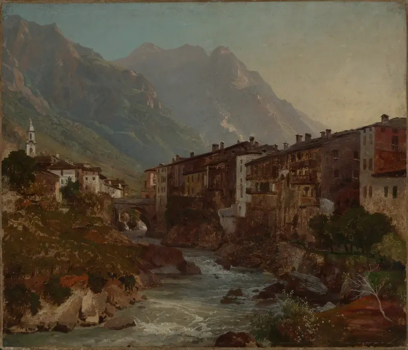 Blick auf Chiavenna av Johann Wilhelm Schirmer