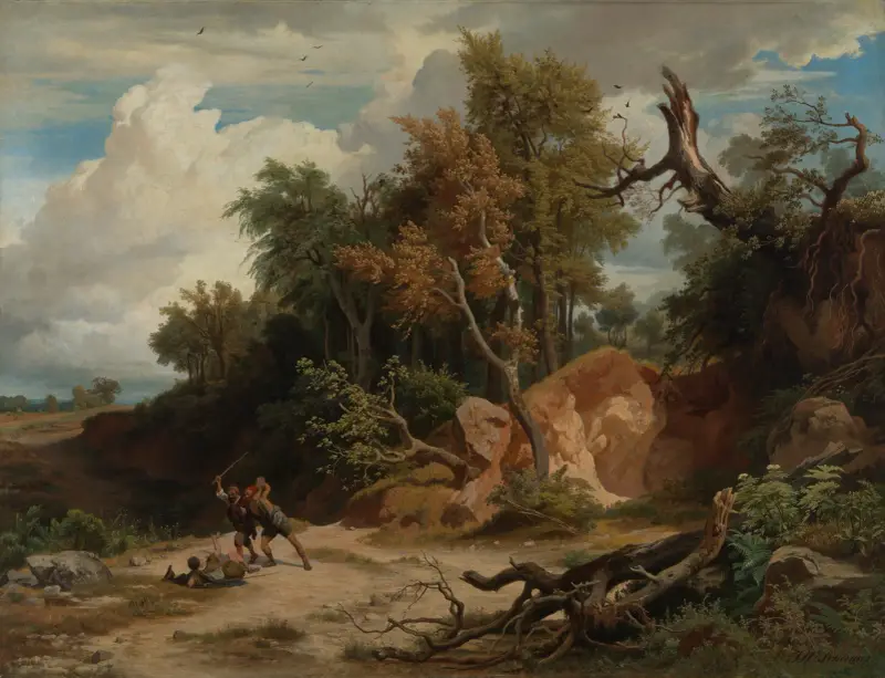 Middag, överfallet på vandraren av Johann Wilhelm Schirmer