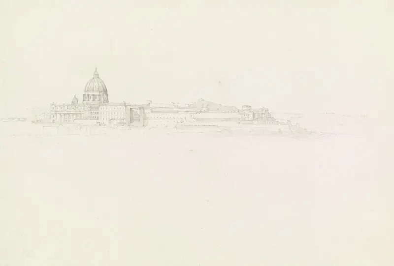 S:t Petrus, Vatikanen och Belvedere i Rom av Johann Wilhelm Schirmer