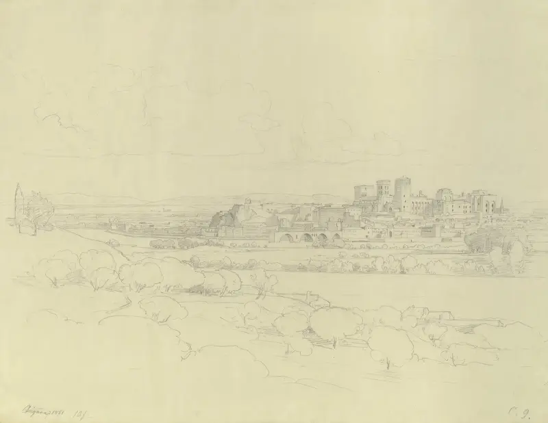 View from Avignon av Johann Wilhelm Schirmer