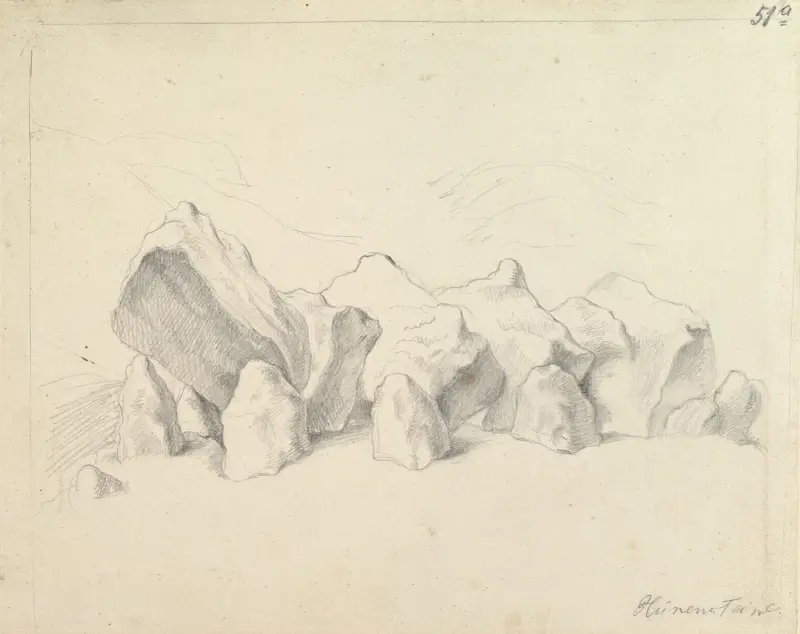 En förhistorisk stencirkel på en kulle, med vidsträckt landskap bortom – nr 2 av Johann Heinrich Wilhelm Tischbein