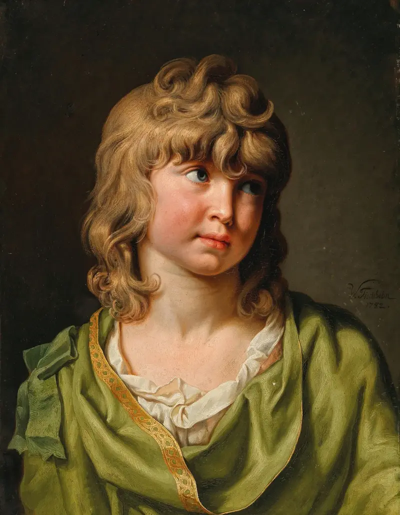 Porträtt av en pojke med blonda lockar av Johann Heinrich Wilhelm Tischbein