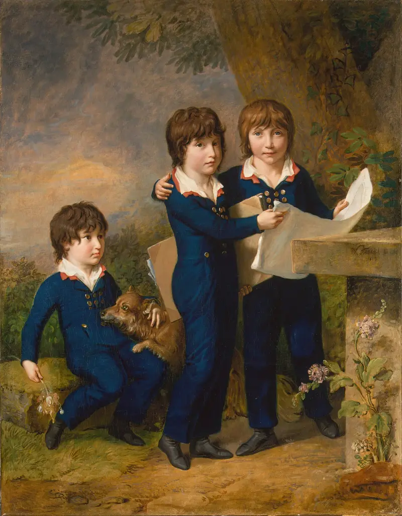 Martin Anton Heckschers barn; Johann Gustav Wilhelm Moritz (1797–1865), Carl Martin Adolph (1796–1850) och Leopold (född 1792) av Johann Heinrich Wilhelm Tischbein