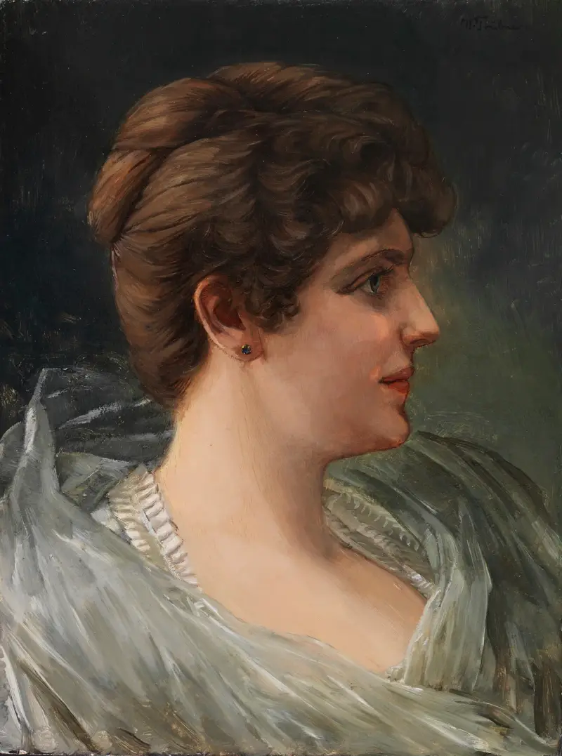 Bildnis einer Dame im Profil av Wilhelm Trübner