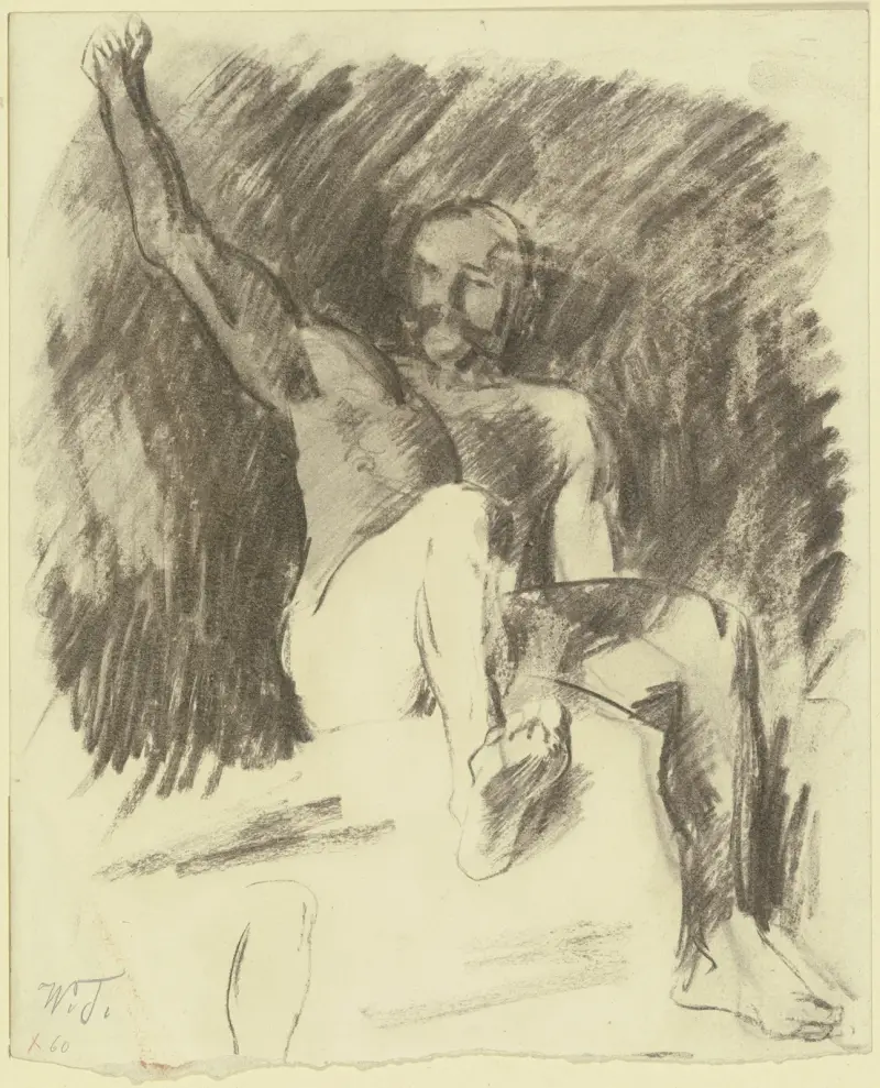 Männlicher Akt (Studie zur Gigantenschlacht) von Wilhelm Trübner