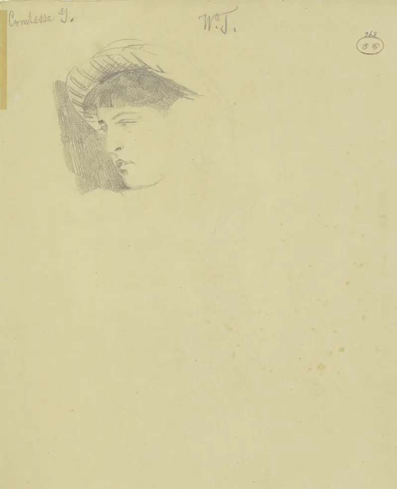 Portrait of Countess G. av Wilhelm Trübner