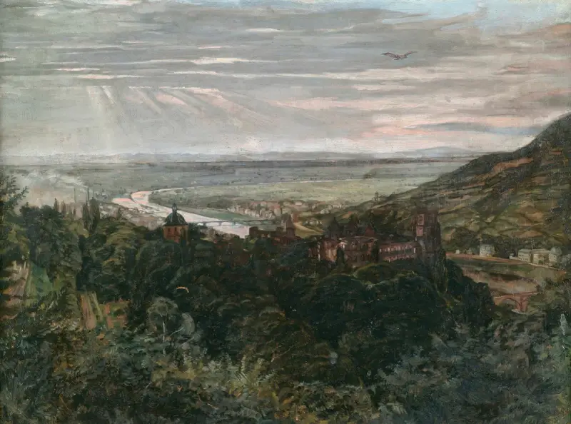 Widok Heidelbergu, Wilhelm Trübner