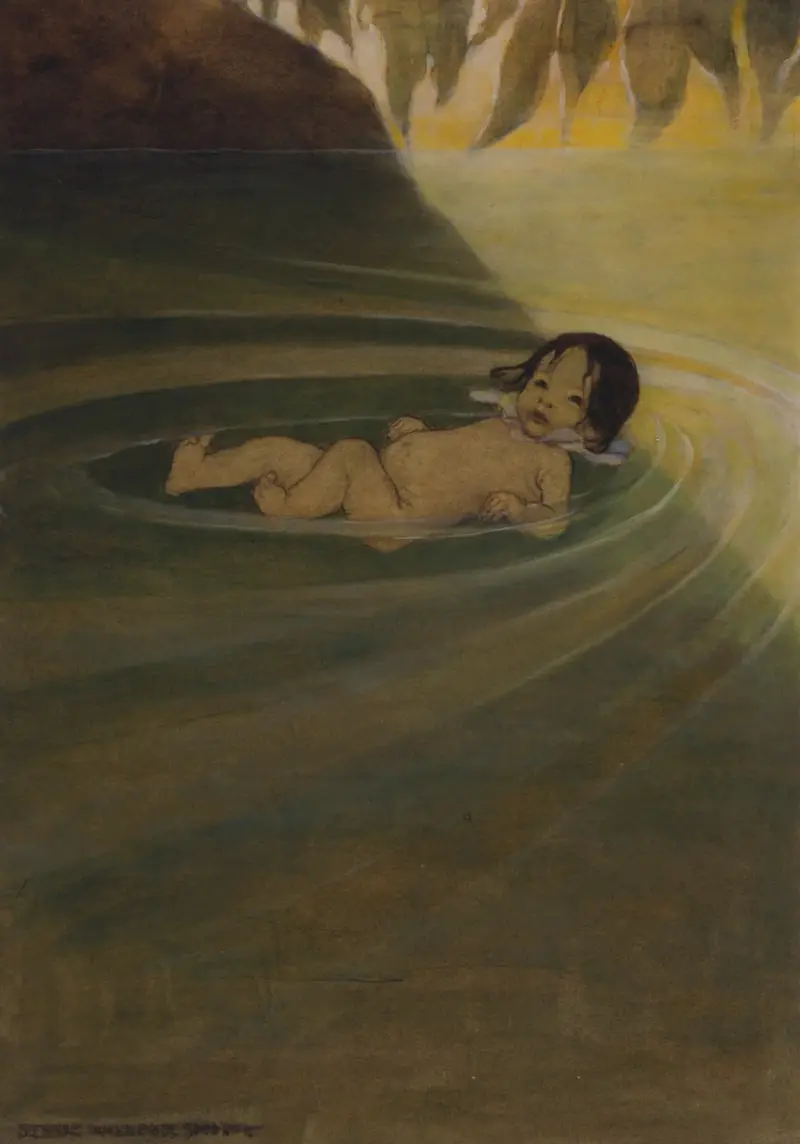 Han kände hur skönt det var att inte ha något på sig förutom sig själv av Jessie Willcox Smith