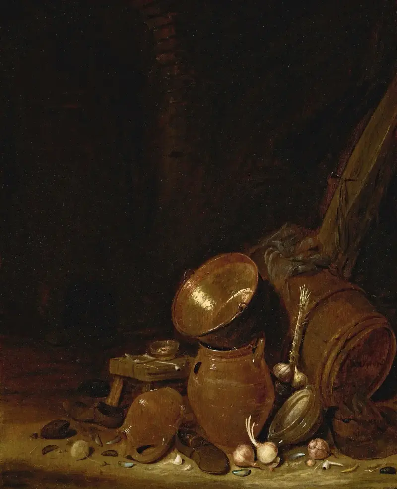 Kücheninterieur, 1638 von Willem Kalf