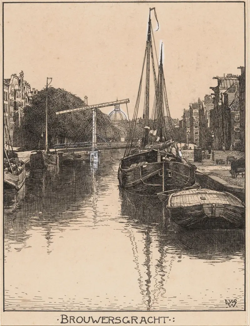 Brouwersgracht i Amsterdam av Willem Wenckebach