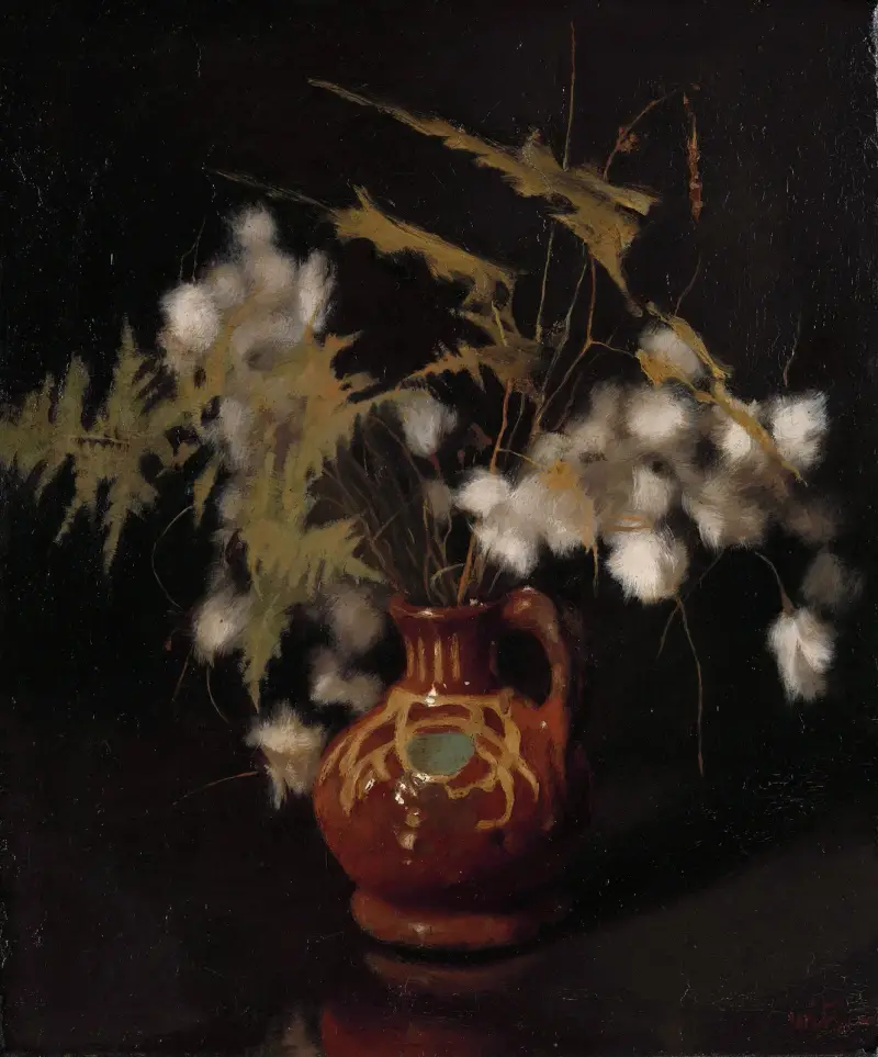 Fluffiga blommor i en kruka av Willem Witsen