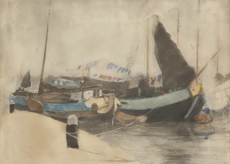 Gemeerde schuiten av Willem Witsen