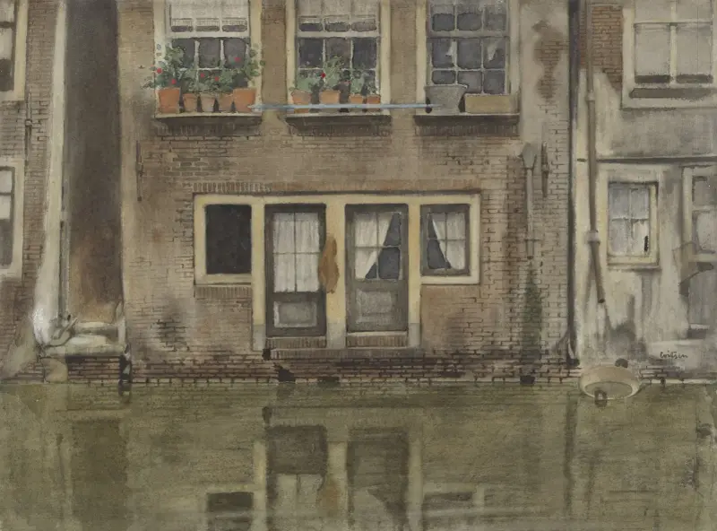 Hus vid en kanal i Amsterdam av Willem Witsen