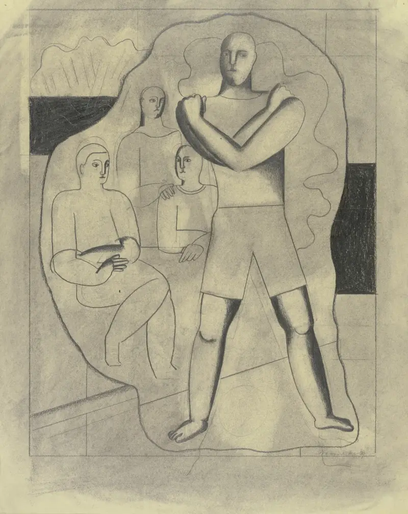 Athletes resting av Willi Baumeister