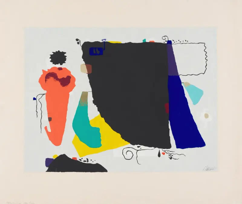 Phantom mit roter Figur, 1951 av Willi Baumeister