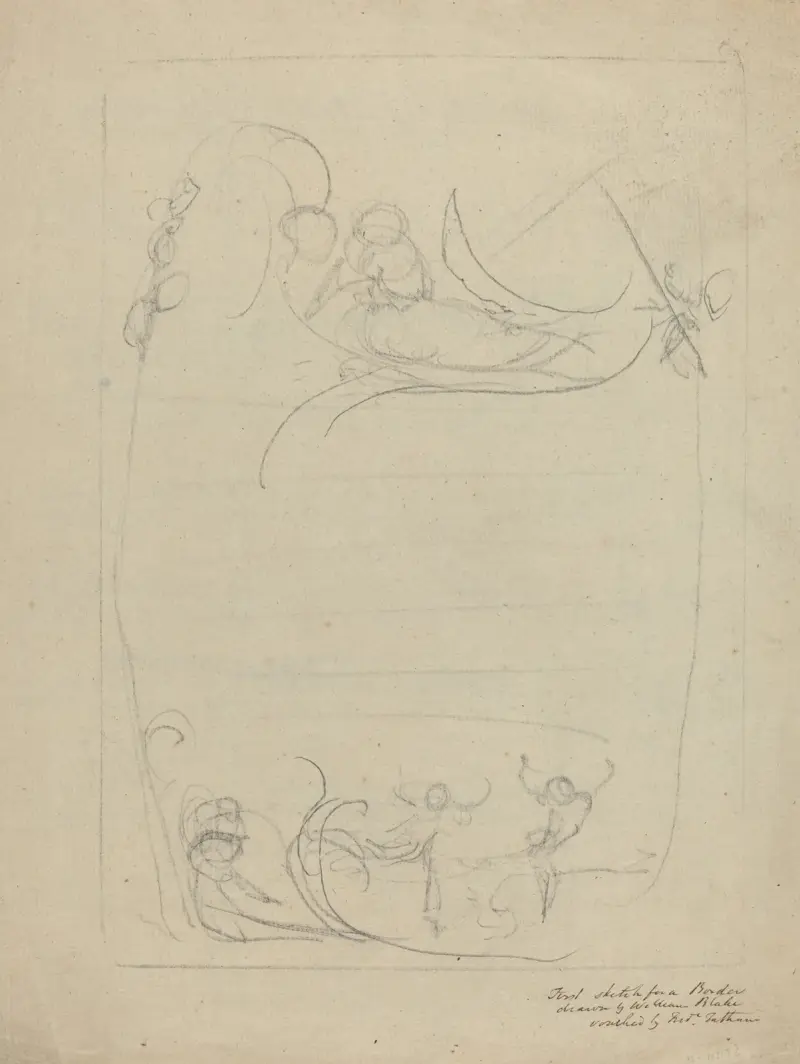 An Armed Man Spurning a Woman (recto) av William Blake