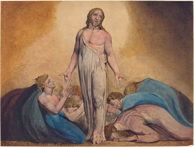 Kristus uppenbarar sig för sina lärjungar efter uppståndelsen av William Blake