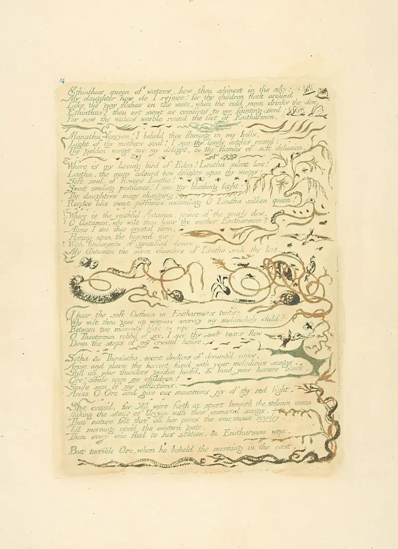 Ethinthus queen of waters,…., 1794 – nr 1 av William Blake