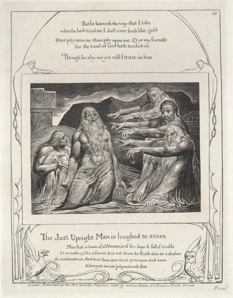 Illustrationer till Jobs bok, plansch 11 av William Blake