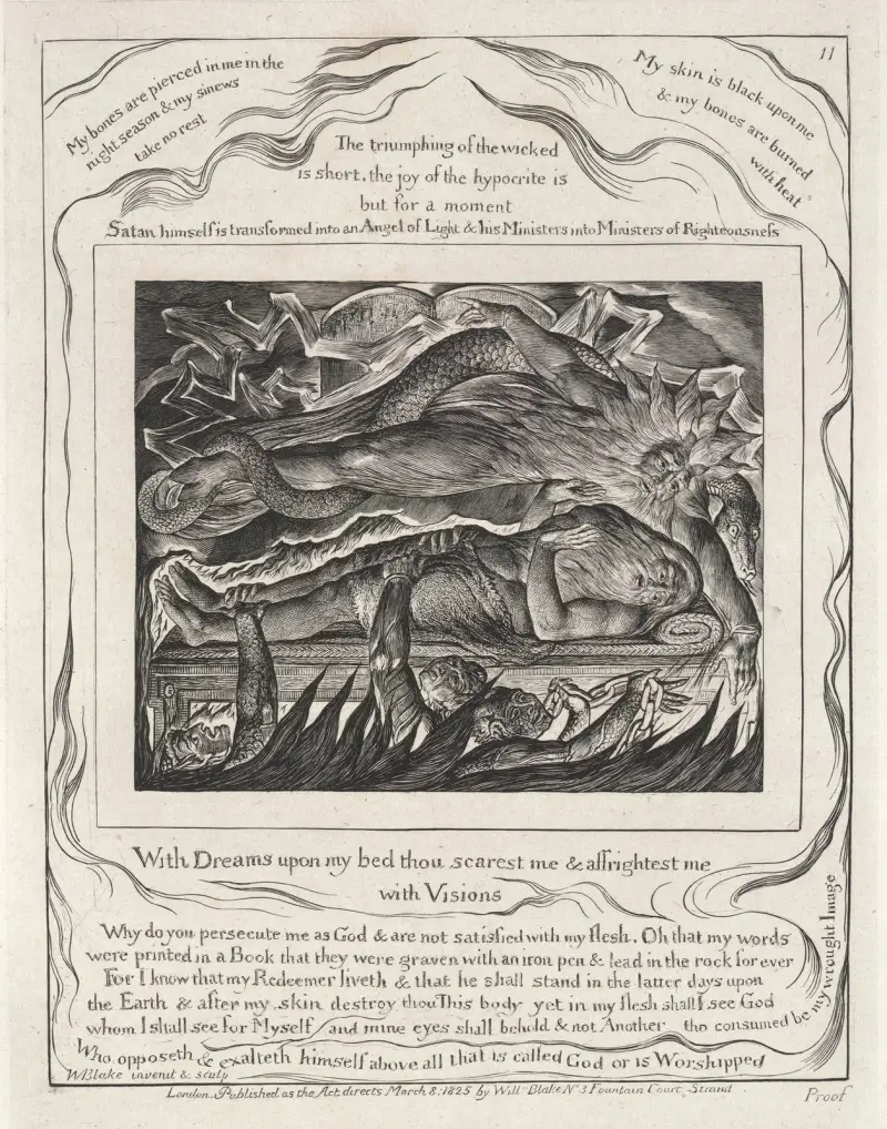 Illustrationer till Jobs bok, plansch 12 av William Blake